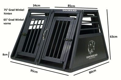 Doghead - Hundetransportbox Alu 95x80x63 PRO - Neu - Hundebox Hundekäfig Transportbox