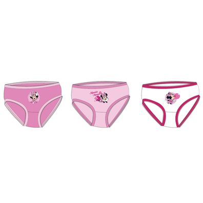Disney Minnie Mouse Mädchen Slips 3er Set Baumwolle Kinder Unterwäsche Alltag