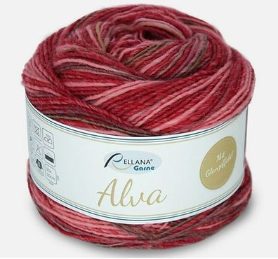 150g Rellana Alva - Farbverlaufsgarn mit Wolle rot multicolour