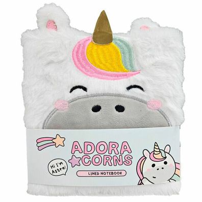 Adoracorns Einhorn A5 Plüsch Notizbuch