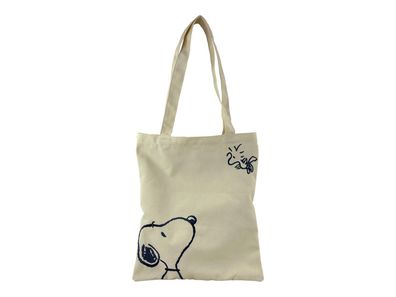 Snoopy Shopper Tasche schlicht mit langen Henkeln Alltagstasche