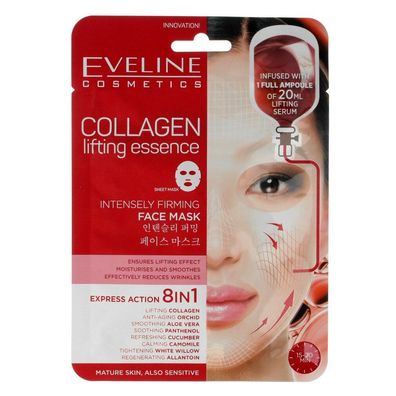 Eveline Sheet Mask Collagen Lifting Essence straffende Blattmaske 1Stk