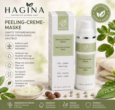 HAGINA Peeling-Creme-Maske 50 ml - Sanftes Gesichtspeeling & Pflege