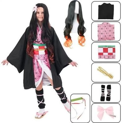 Nezuko Cosplay Kostém Anime Kimono Halloween Outfit