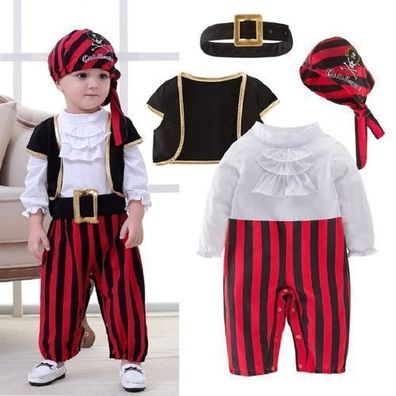Pirate Captain Cosplay Kostém Jumpsuit Outfit Set Halloween Karneval