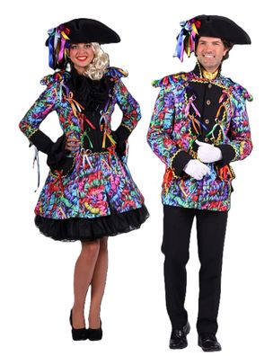 bunter Frack Damen Herren Konfetti Luftschlange Jacke Karneval Fasching Kostüm