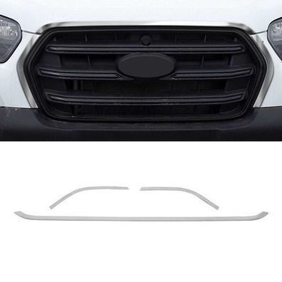 Kühlergrill Leisten Grillleisten für Ford Transit 2019-2025 Edelstahl Silber 3x