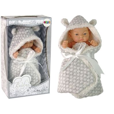 Leantoys Süßes Baby Puppe Baby Bohne Grau Fliege