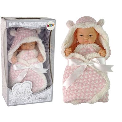 Leantoys Süße Baby Bean Puppe rosa Schleife