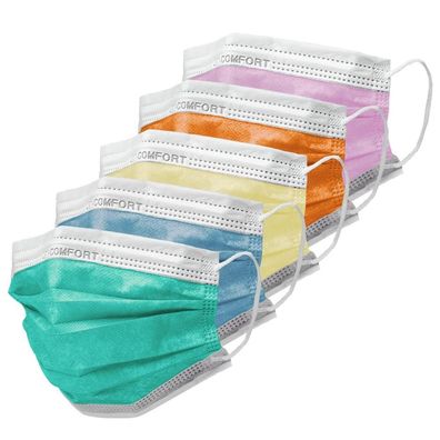 Med Comfort Mundschutz 3-lagig Farb-Mix 50 Stück
