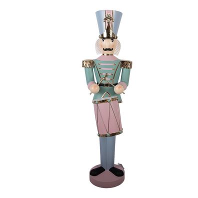 Clayre & Eef Weihnachtsdekorationsfigur Nussknacker 37x40x129 cm Grün Metall