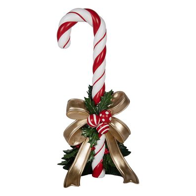 Clayre & Eef Weihnachtsdekorationsfigur Zuckerstange 44x36x91 cm Rot Kunststoff