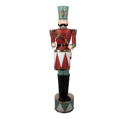 Clayre & Eef Weihnachtsdekorationsfigur Nussknacker 33x33x121 cm Rot Metall
