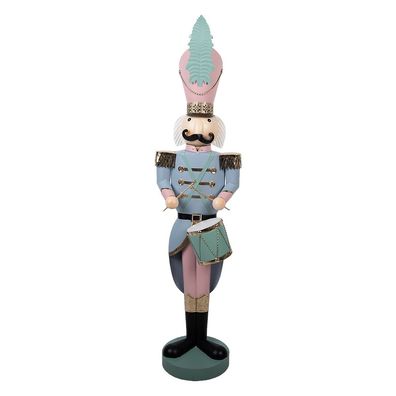 Clayre & Eef Weihnachtsdekorationsfigur Nussknacker 32x25x122 cm Blau Metall