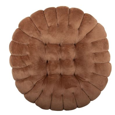 Clayre & Eef Dekokissen Ø 38x5 cm Braun Polyester (Gr. Ø 38x5 cm)