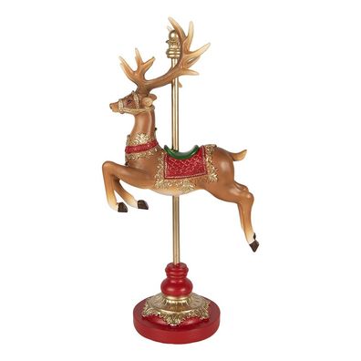 Clayre & Eef Weihnachtsdekorationsfigur Hirsch 18x10x35 cm Braun Kunststoff