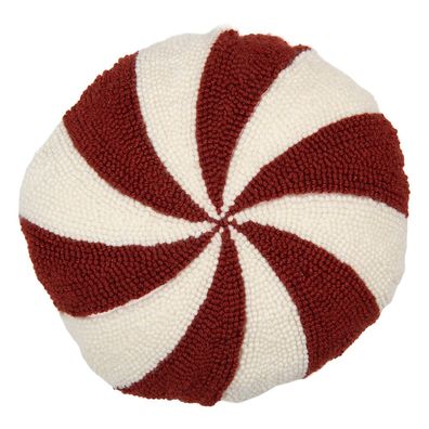 Clayre & Eef Dekokissen Ø 30x10 cm Rot Polyester (Gr. Ø 30x10 cm)