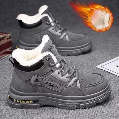 Herren Winter Stiefel Schuhe Warme Schuhe Gefuttert Schuhe Schneestiefel Schuhe