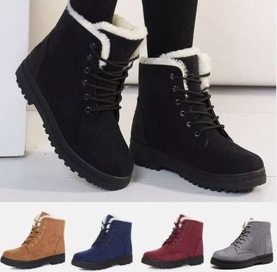 Damen Winter Schneeschuhe Warm Stiefel Winter Stiefeletten Flache Schuhe