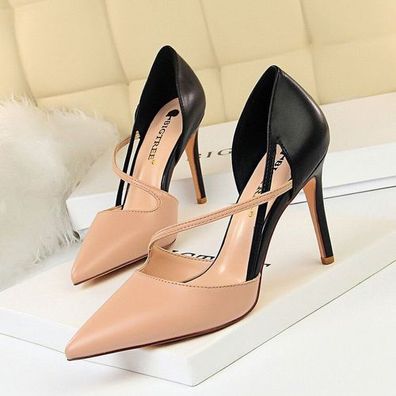 Damen High Heels Spitz Stilettoabsatz Sandalen Pumps Riemchen Schuhe Slip On