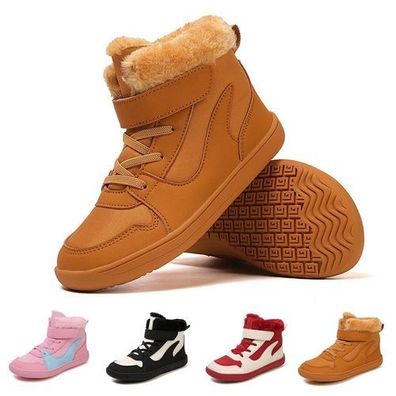 Warm Gefuttert Jungen Madchen Winterstiefel Barfubschuhe Rutschfest Winterschuhe
