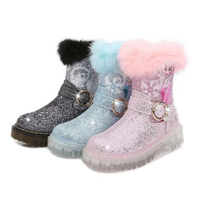 Winter Kinder Madchen Eis Prinzessin Kristall Paillette Kurze Highlights Stiefel