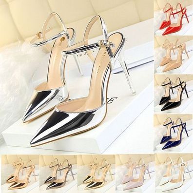 Damenschuhe Metallwind Stilettos Pumps Sandalen Sexy Party Nacht Club High Heels