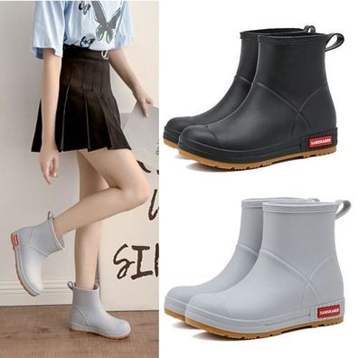 Gummistiefel Damen Regenstiefel Stiefeletten Gartenstiefel Regenschuhe EU36-41