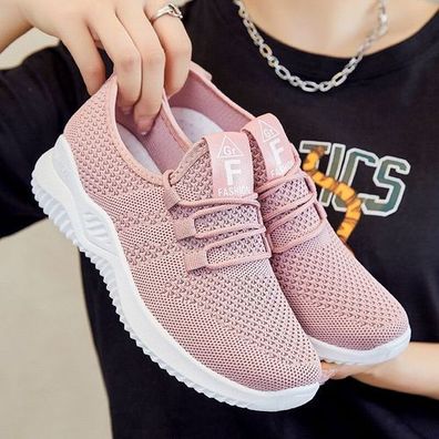Damen Sportschuhe Slip Sneaker Strick Laufschuhe Schuhe Freizeit Turnschuhe