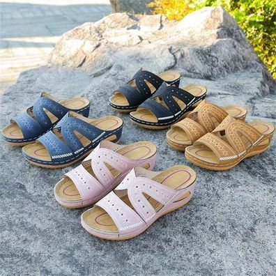 Sommer Damen Hausschuhe Orthopadische Gartenschuhe Sandalen Slipper Badeschuhe