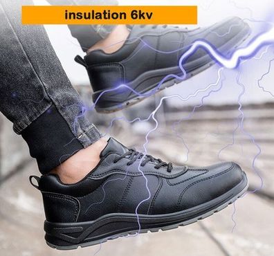 Neu Herren Leichte Wasserdichte Arbeitsschuhe Sicherheitsschuhe Stahlkappe 6KV