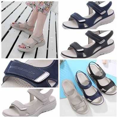 Neu Sandalen Sommer Damen Klettverschluss Comforty Hausschuhe Sports Style