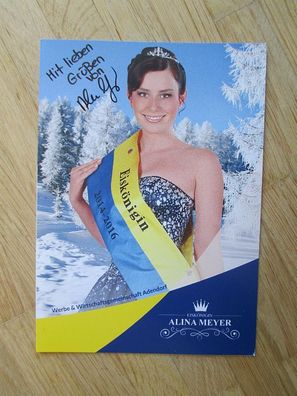 Eiskönigin Adendorf 2014-2016 Alina Meyer - handsigniertes Autogramm!!!
