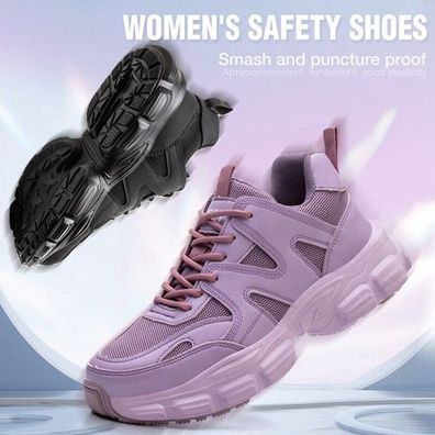 Leicht Arbeitsschuhe Sicherheitsschuhe Mit Stahlkappe Sneaker Sportliche Damen