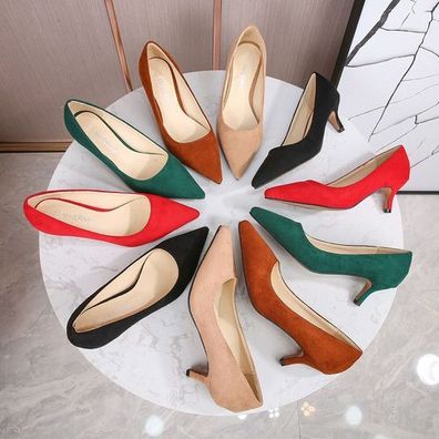 High Heels Pumps Professionelle Arbeitsschuhe spitze Damen Stiletto