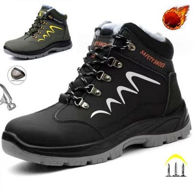 Herren Sicherheitsschuhe Damen Arbeitsschuhe Stiefel Stahlkap Winterstiefel