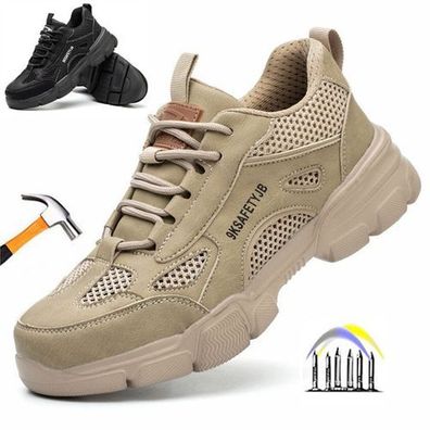 Atmungsaktive Sicherheitsschuhe Sommer Leichte Arbeitsschuhe Sneaker37-46