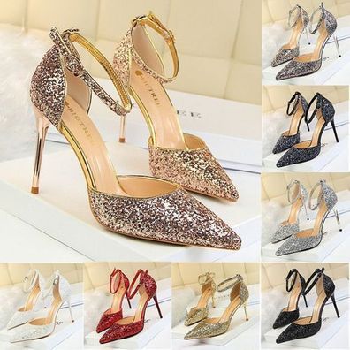 Damenschuhe Bling bling Stilettos Pumps Sandalen Sexy Party Nacht Club High Heel