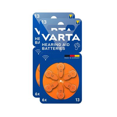 2x VARTA Hörgerätebatterien Zinc Air Hearing Aid 13 PR48 1,45V 6er Blister