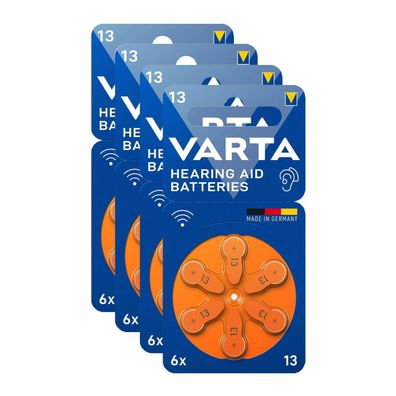 4x VARTA Hörgerätebatterien Zinc Air Hearing Aid 13 PR48 1,45V 6er Blister