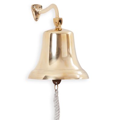 Schiffsglocke aus Messing zum Aufhängen 44 x 20 x 18 cm - maritime Glocke mit Wandhal