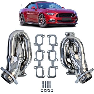 Edelstahl Fächerkrümmer Header poliert für Ford Mustang 3.7 V6 D2C 2011-2015