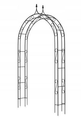 KADAX Rosenbogen für Kletterpflanzen, Pergola, Schwarz, 145 x 281 cm