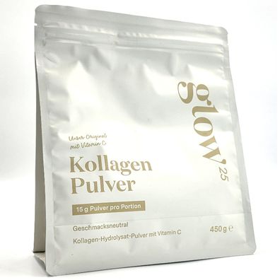 Glow25 Kollagen Pulver Premium Kollagen Hydrolysat 450 gram NEU OVP Blitzversand