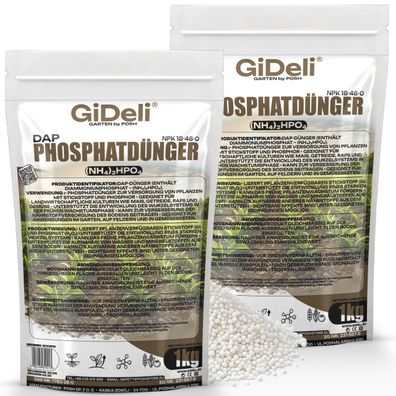 DAP 2kg Phosphatdünger Mais Getreide Granulat NPK 18-46 Wurzeln Löslich GiDeli