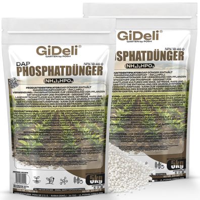 DAP 10kg Phosphatdünger Mais Getreide Granulat NPK 18-46 Wurzeln Löslich GiDeli