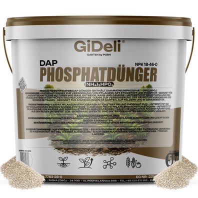 DAP 5kg Phosphatdünger Mais Getreide Granulat NPK 18-46 Wurzeln Löslich GiDeli