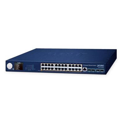 Planet 24-Port PoE+ Managed Switch w/ LCD Screen GS-6311-24P