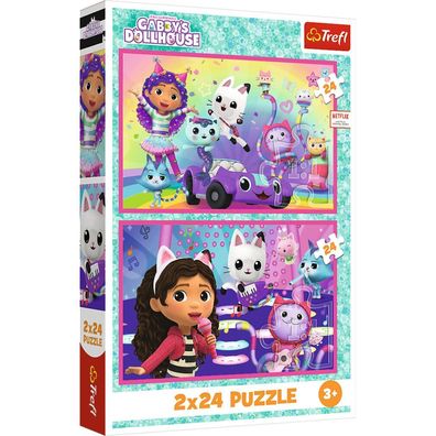 TREFL Puzzle Gabins Zauberhaus: Gabby loswerden 2x24 Puppen