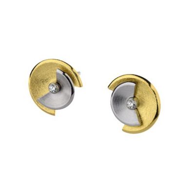 Ohrstecker - Edelstahl bicolor - Brillant 0,02ct